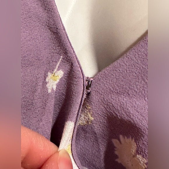 Sanctuary Purple White Yellow Wrap Tie On Side. Dress Short Flutter Sleeves Sz S - Picture 9 of 13